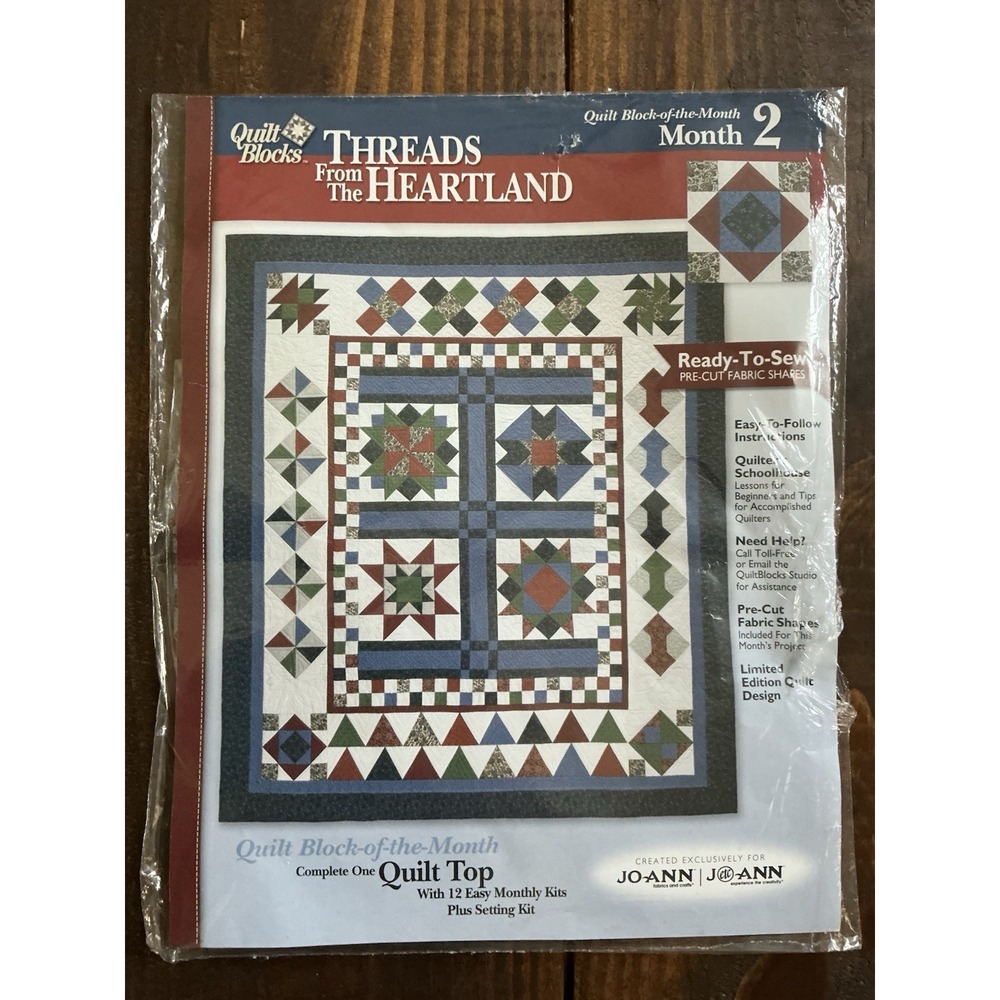 Month 2 Quilt Blocks Threads From the Heartland Block-of-the-Month Pre-Cut Kit
